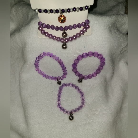 L&L Lavender/Purple Boho Stretch Bracelet with Basketball Charm 🏀  NWOT - Picture 2 of 5